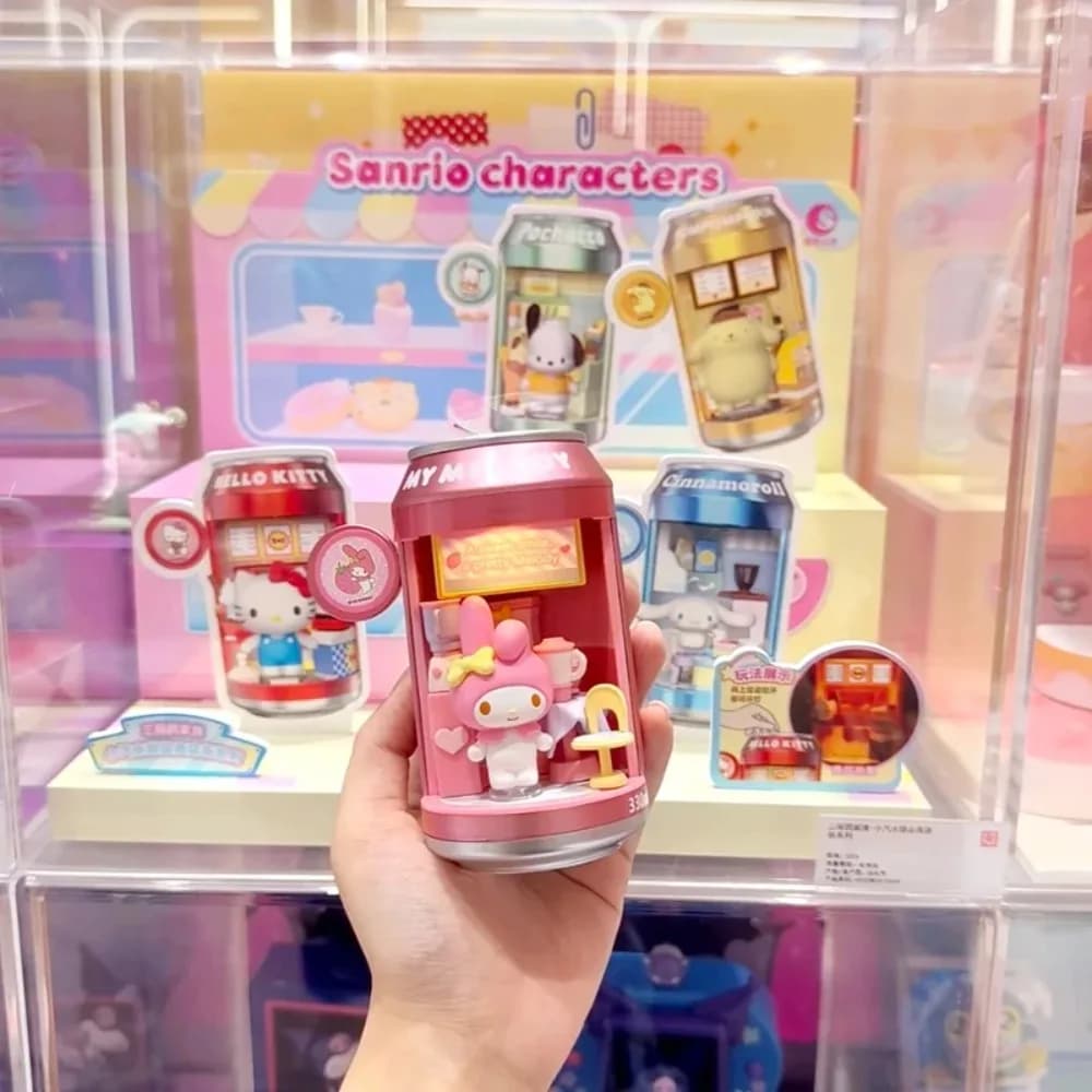 Figurine de collection authentique Sanrio Cinnamoroll Blind Box Série Canette de Soda