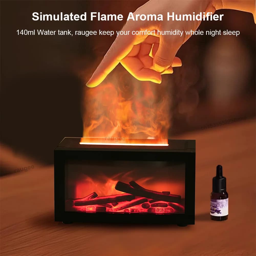 Humidificateur de cheminée, humidificateur de flamme aromatique, diffuseur de parfum, diffuseur d'huile essentielle d'aromathérapie, humidificateur d'incendie pour la maison et la pièce