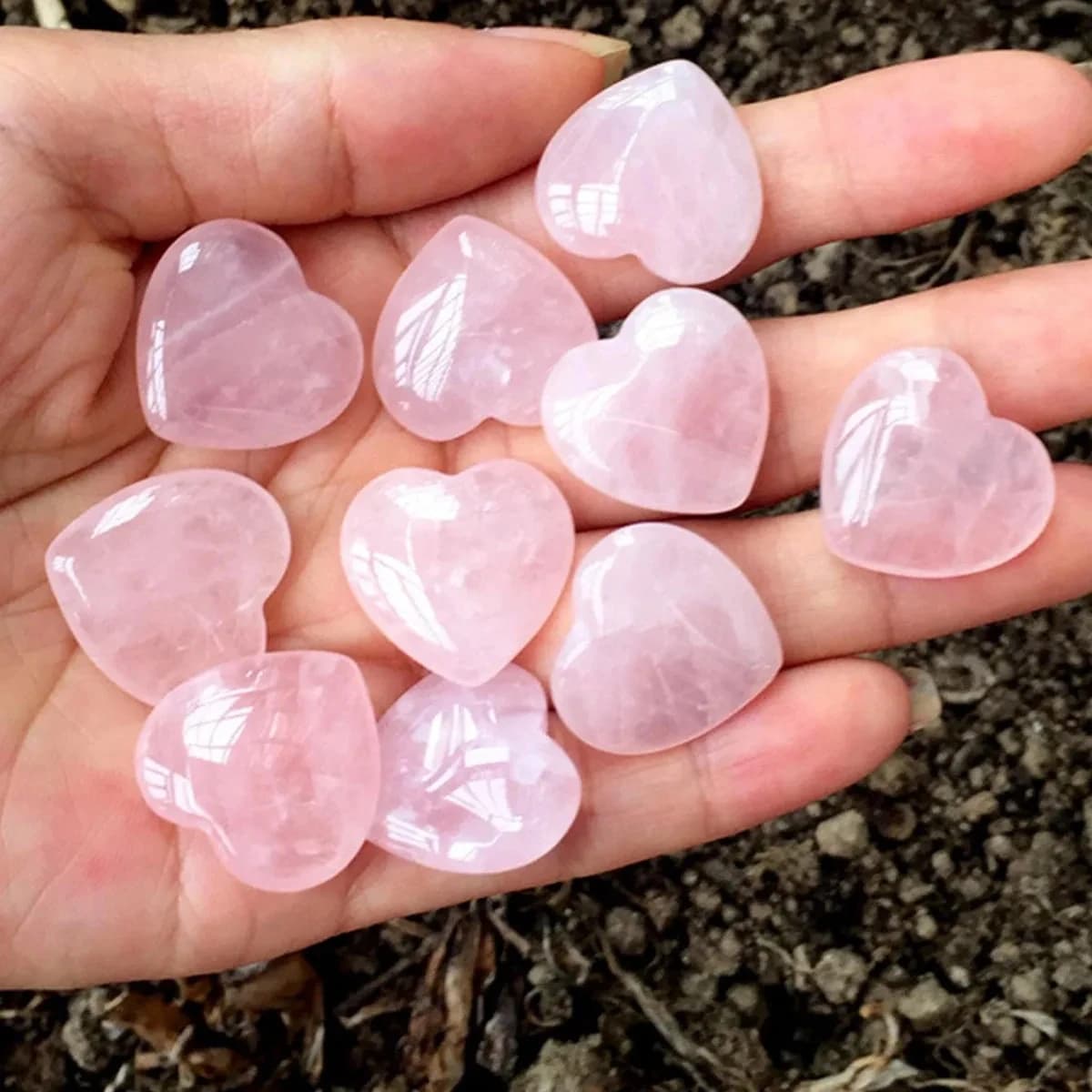 10/20/30 pièces Quartz Rose coeur cristal naturel pierres polies pierre de guérison gravier spécimen saint valentin cadeau pour les femmes