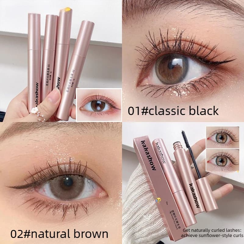 Mascara longue tenue, waterproof et résistant à la transpiration, sans grumeaux, effet cils naturels, parfait pour le maquillage quotidien.