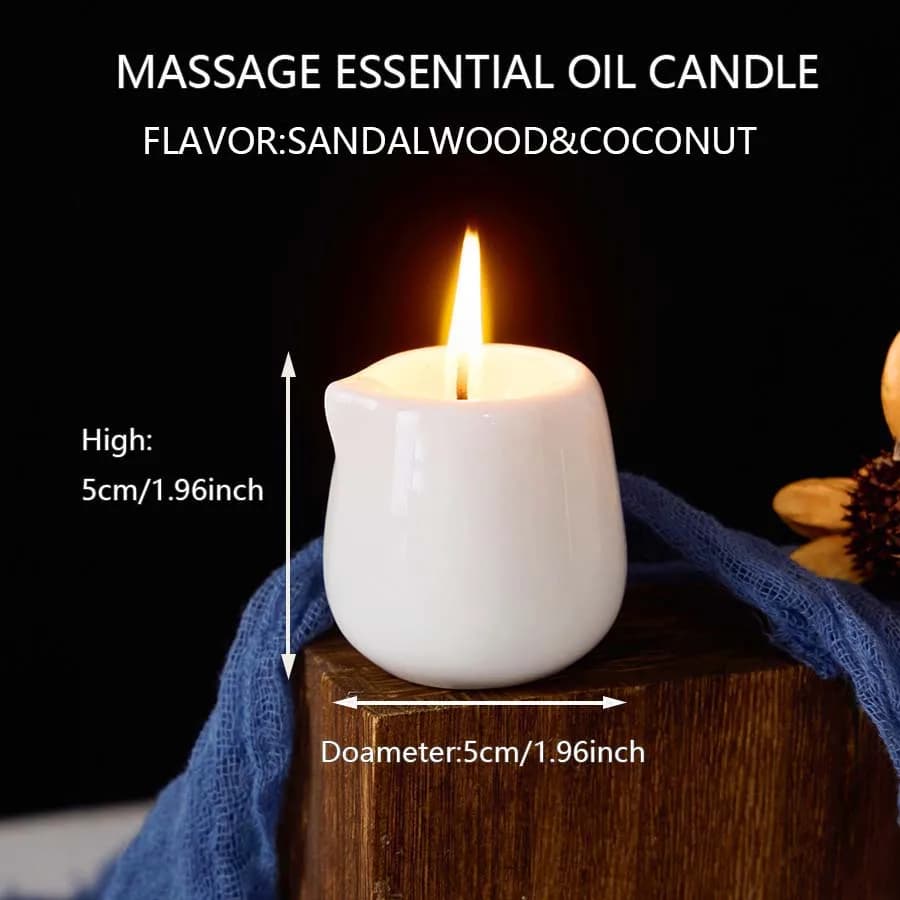 Bougie de massage naturelle parfumée aux fruits. Chaleur faible. 1,69 oz, cire de noix de coco. Hydratant. Pour la maison et la Saint-Valentin. Luxe naturel. Apaisant