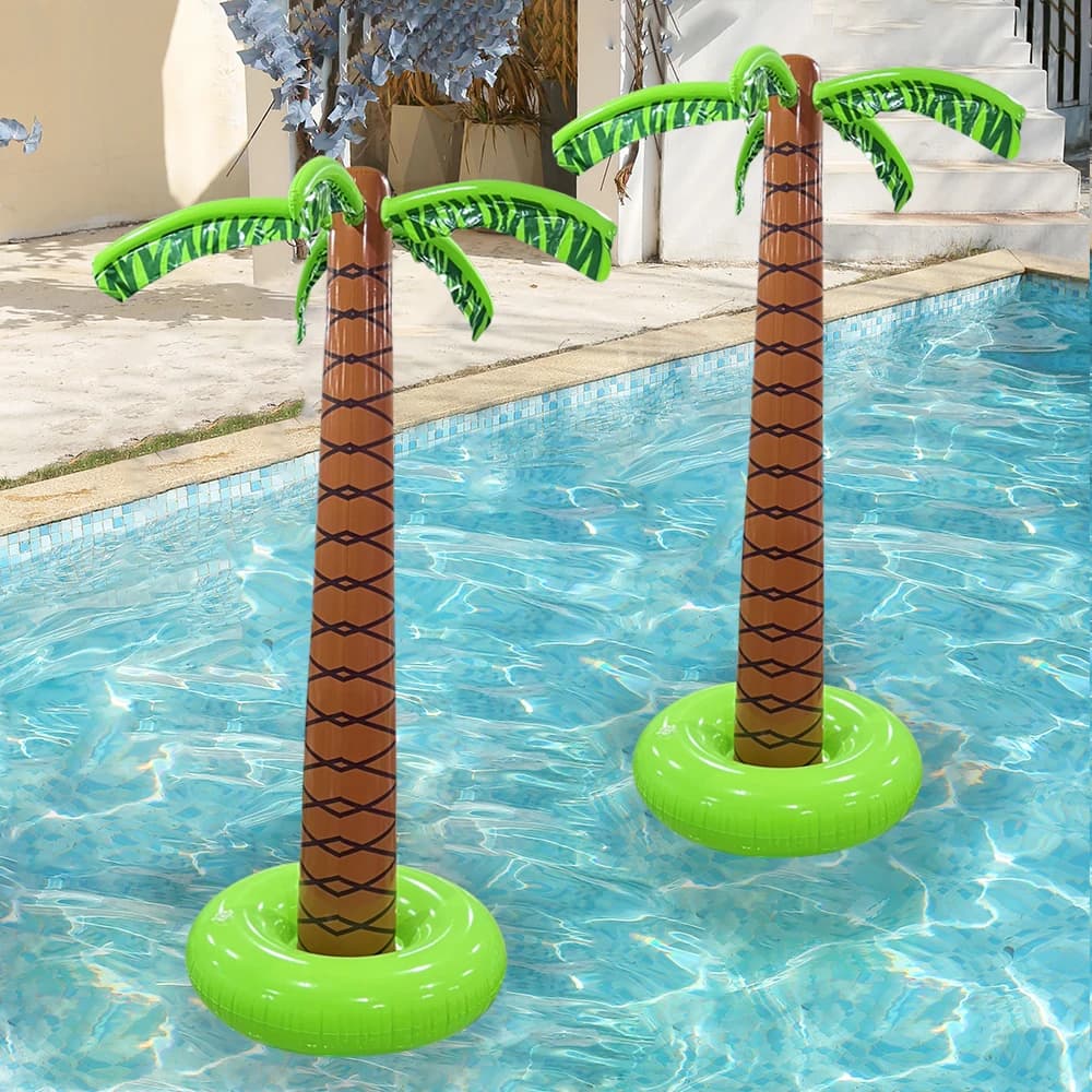Palmier Gonflable Tropical, Grande Palmier Coco Gonflable pour Fêtes Hawaïennes et Luau, Décoration d'Été pour Piscine et Jardin