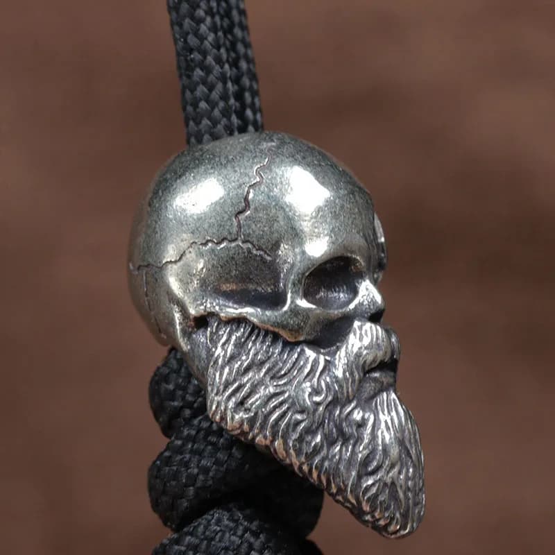 Perles de couteau en laiton, motif Longue Barbe Spartan Grand Guerrier Dieu de la Guerre, pour EDC, activités de plein air, DIY, pendentifs pour cordon tressé en paracorde, accessoires de bijouterie