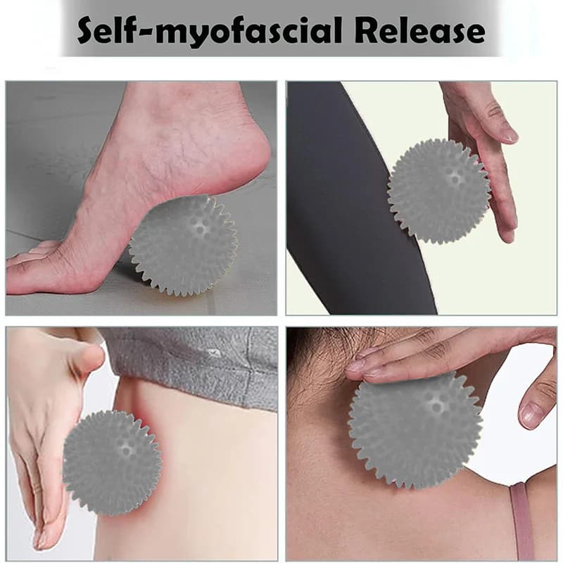 Balle de massage à picots pour pieds, type Lacrosse, soulage la fasciite plantaire, les douleurs aux mains, aux épaules, aux jambes, au talon et à la voûte plantaire, pour massage des tissus profonds