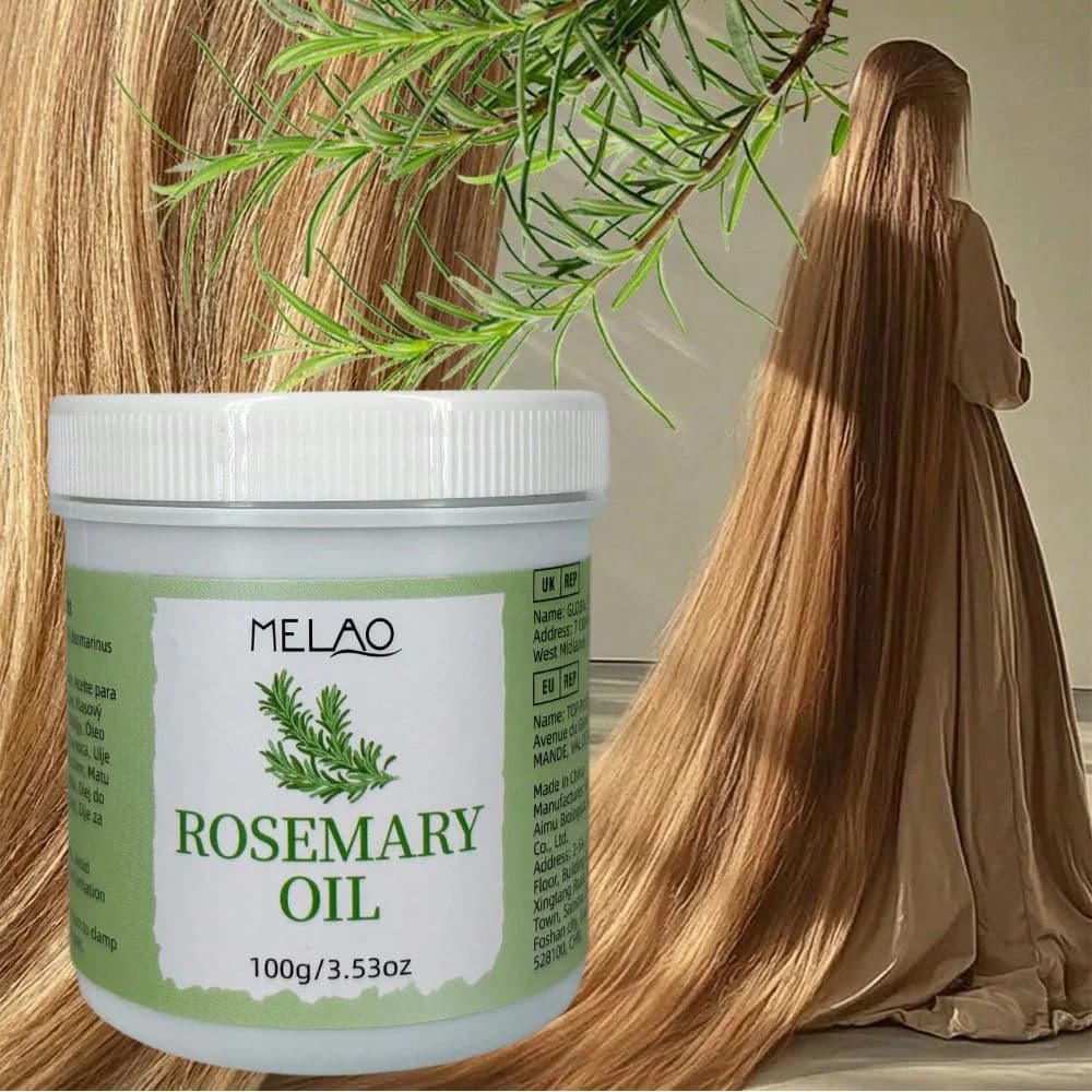 Huile de romarin pour cheveux, huile de romarin pure MELAO, nourrit le cuir chevelu et renforce les cheveux, favorise la santé des cheveux, ajoute de la brillance et de la douceur