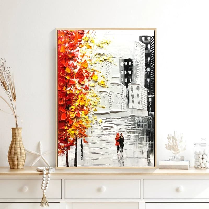 Peinture à l'huile abstraite faite à la main