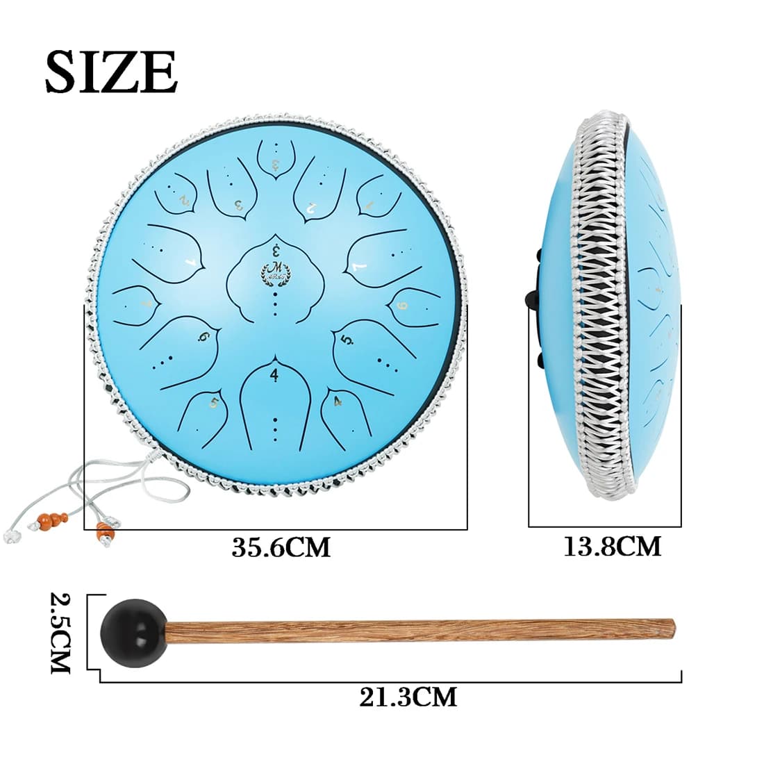 Tambour à langue en acier avec accessoires