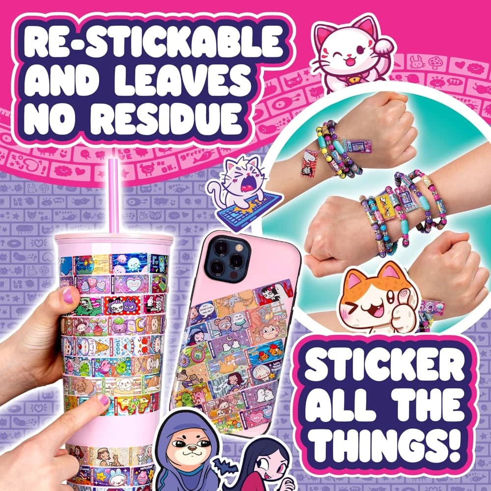 STICKI Rolls Sticki Bands - Bracelet autocollant portable ou partageable