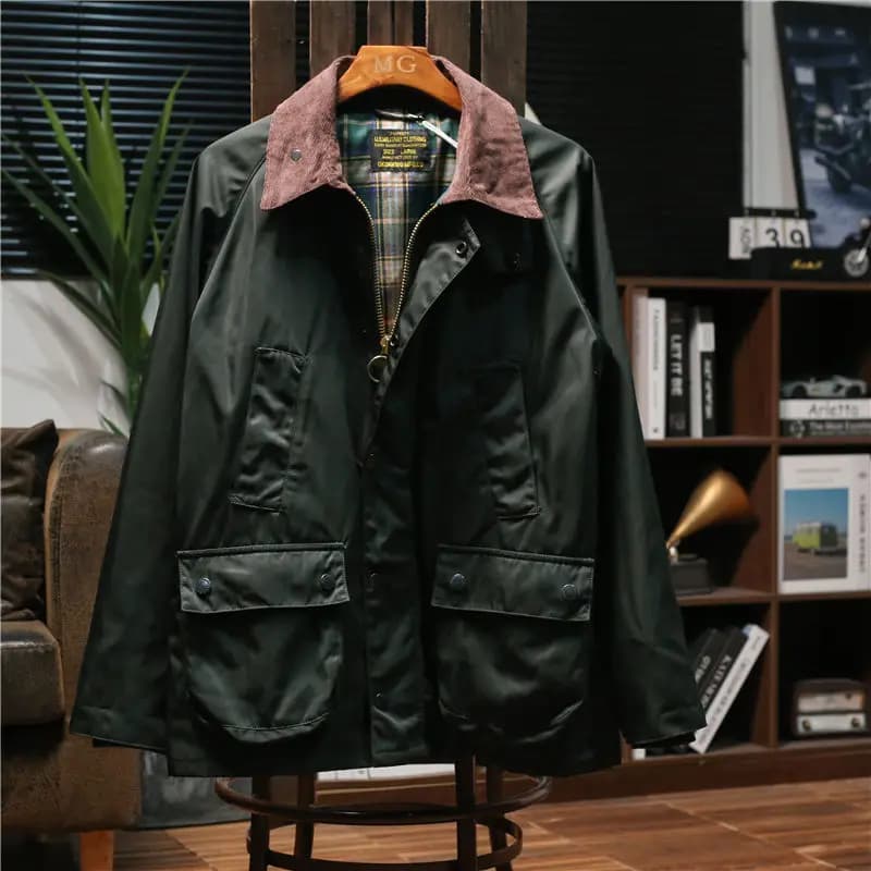 Amekage-Veste coupe-vent britannique imperméable pour homme