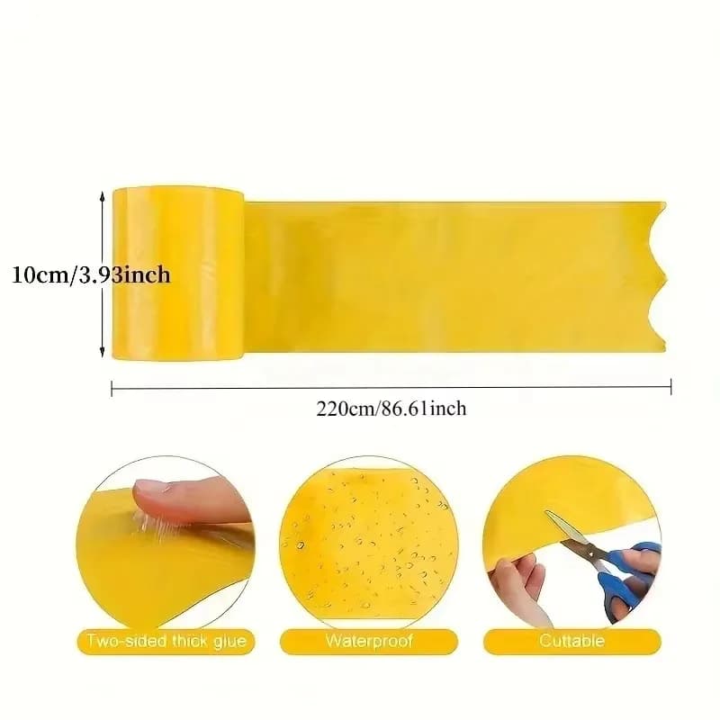 1 rouleau de ruban anti-insectes jaune double face pour empêcher les insectes