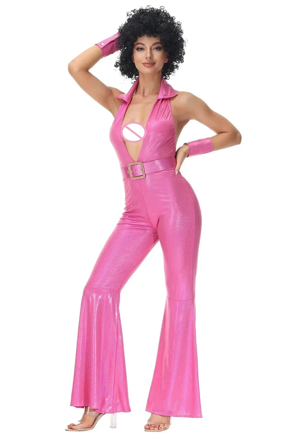 Costume de fête rétro rock disco hippie pour femmes, déguisement d'Halloween, carnaval, costume d'hippie des années 70 et 80, tenue de fête musicale