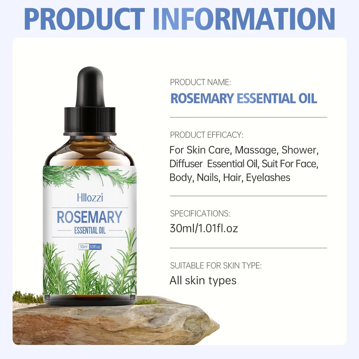 Huile essentielle de romarin, soins capillaires, massage du cuir chevelu, soins de la peau, huile essentielle de haute qualité, adaptée à tous les types de cheveux, soins nourrissants