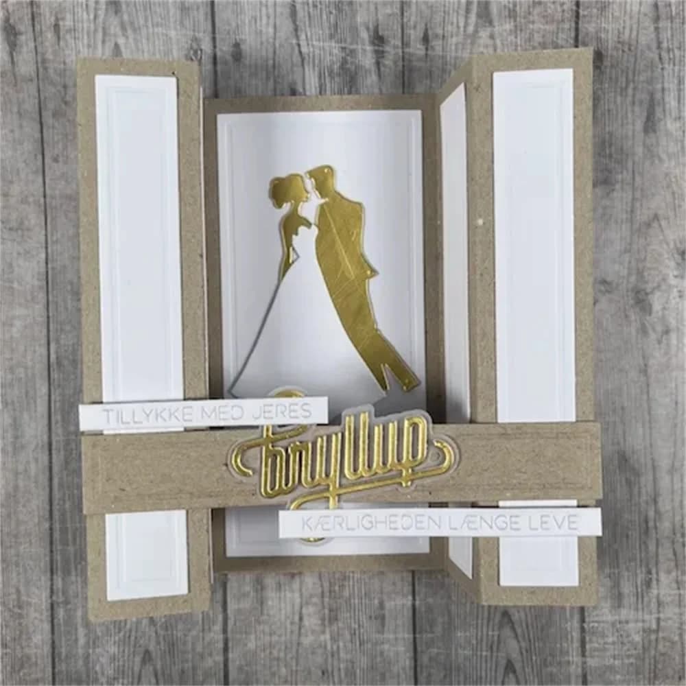 DAN Dies Til & Fra Matrices de découpe en métal pour artisanat, tampons, scrapbooking DIY, gaufrage fait main, matrices de découpe pour écriture cursive Bryllup, loisirs créatifs