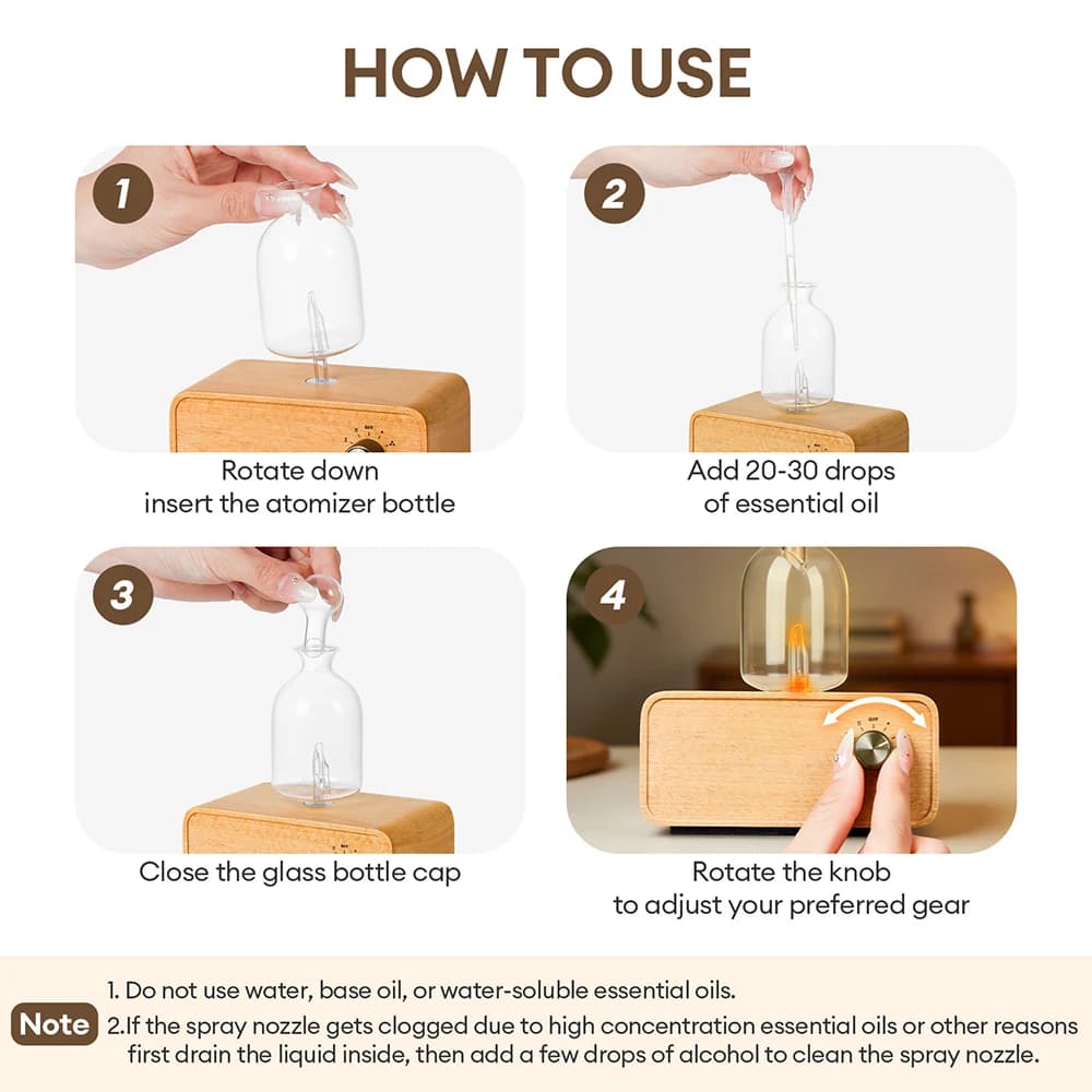 Diffuseur d'huiles essentielles sans eau