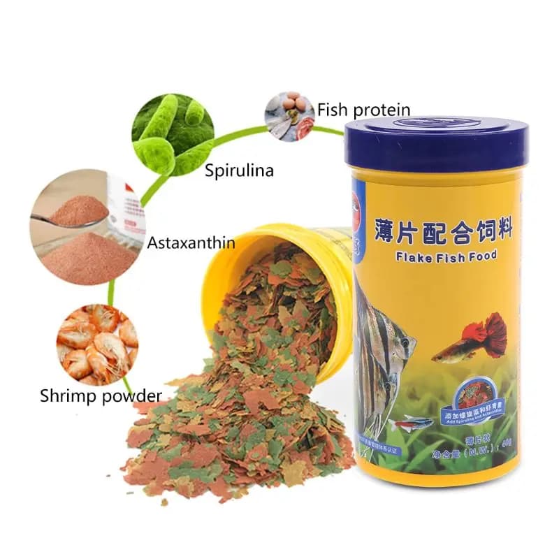 Granulés de nourriture pour poissons, petits poissons ornementaux, Mini granulés de régime équilibré, haute protéine, spiruline, formule améliorée de couleur