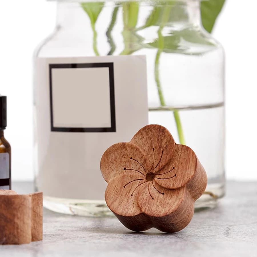 Diffuseur d'Arôme de Fleurs en Bois pour Décoration de Maison