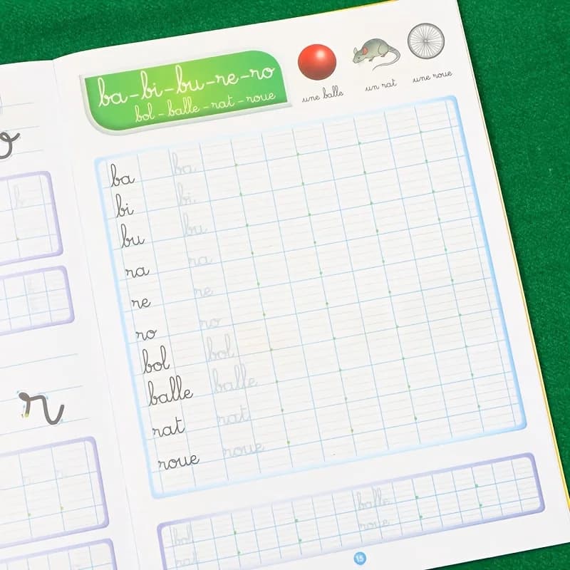 Cahier de pratique du français pour vous aider à apprendre les lettres et les courtes phrases en français. Cahier d'exercices