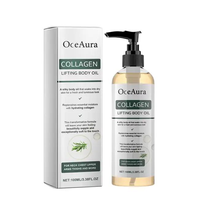 Huile corporelle au collagène OceAura pour tous types de peau 100 ml, hydratante, anti-rides, huile