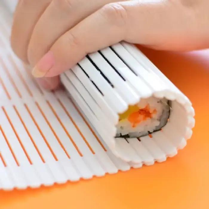 Tapis à rouler pour sushi, antiadhésif, outil exécutif, lavable, réutilisable, moule à sushi, polymè
