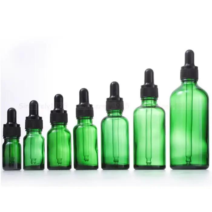 Compte-gouttes en verre vert HI pour aromathérapie, pipent pour parfum essentiel, château, 5ml, 10ml