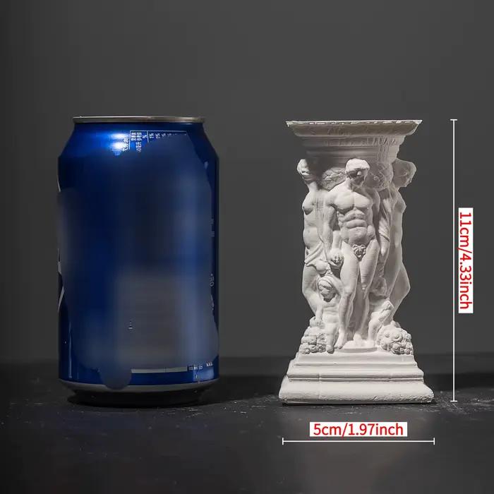 Diffuseur d'arôme de colonne romaine baroque en gypse-ornement de sculpture figurale fabriqué à la m