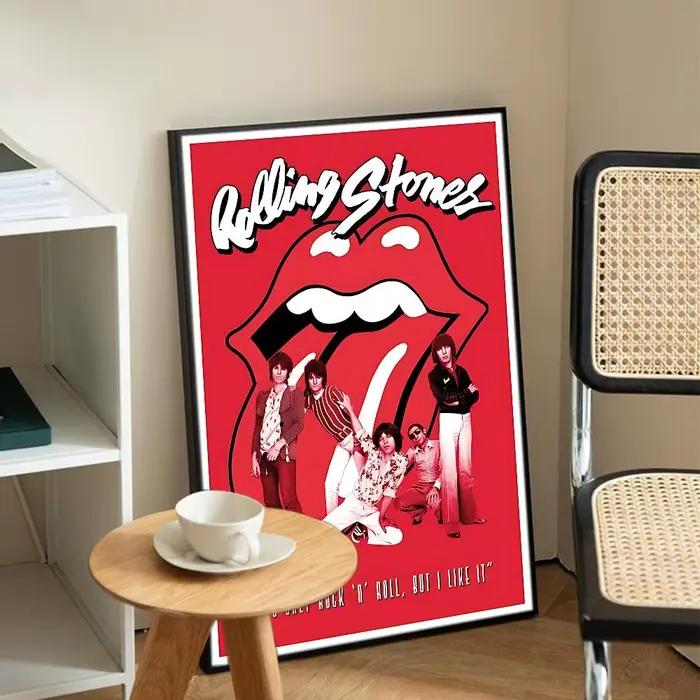 Affiche autocollante DIY Hot Band The R-Rolling Stones, décoration Vintage pour chambre, bar, café,