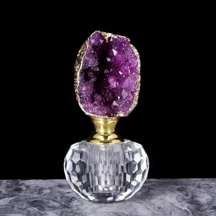 Fengshui – bouteille d'huile essentielle en Agate de Quartz naturel 1ml, bouteille de décoration de