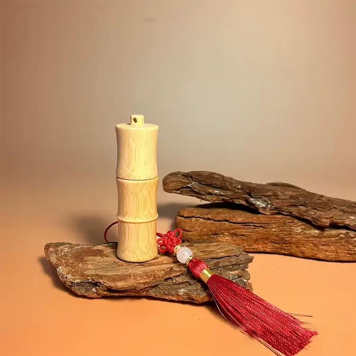 Bouteille à rouler en bambou écologique avec glands, Tube vide, boule à roulettes en acier, bouteill
