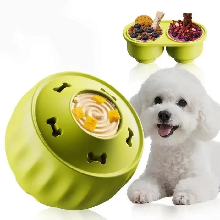 Moule alimentaire en silicone de qualité alimentaire à 2 compartiments pour chien, durable, non toxi