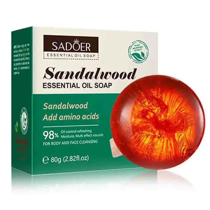 SADOER bois de santal huile essentielle savon pour le visage mousse de lavage du visage nettoyant po