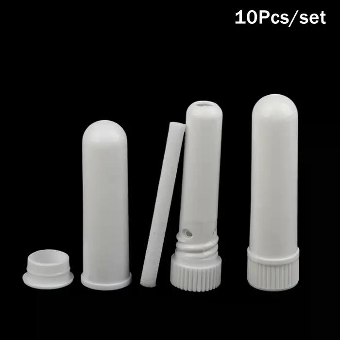 Tubes d'inhalateur vierges pour huiles essentielles, 10 pièces, bâtons d'inhalateur avec mèches en c