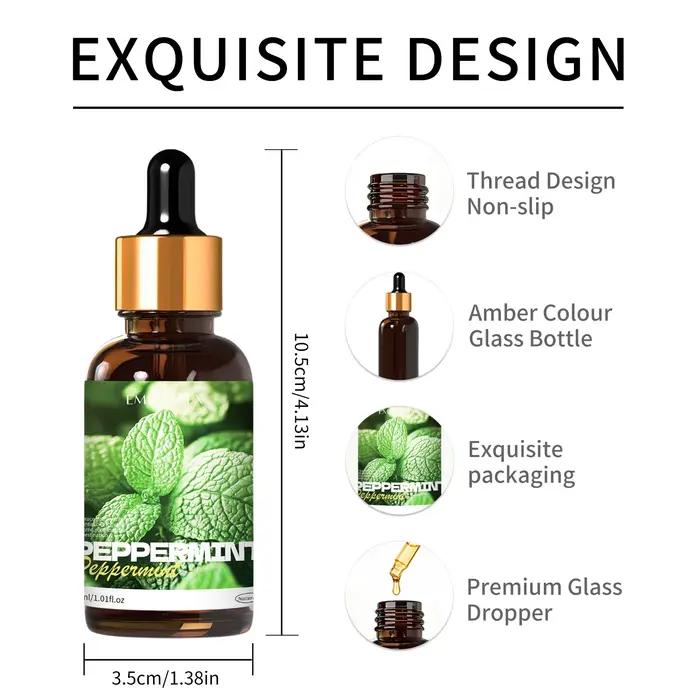 Huile essentielle naturelle de menthe poivrée