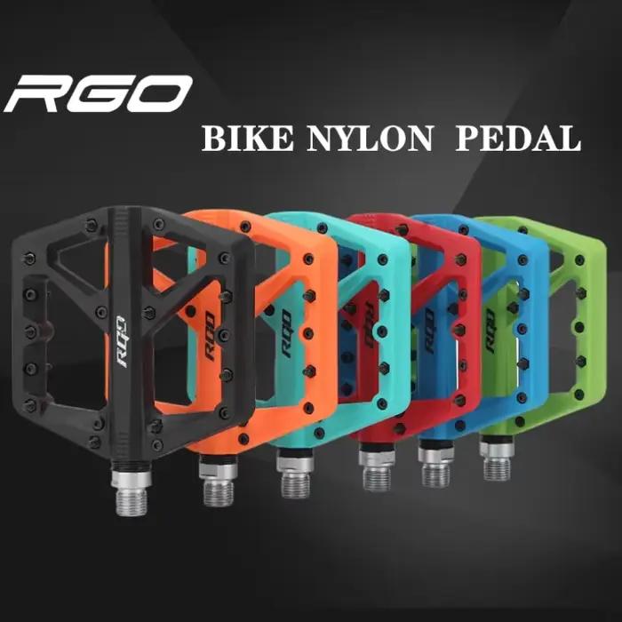 RGO-Pédales de vélo vtt plate-forme en nylon, repose-pieds plats, poignée de pagaie de vélo de montagne, roulements, repose-pieds de cyclisme