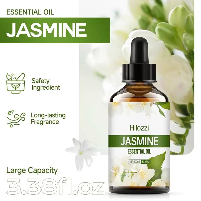 Huile essentielle de jasmin pour massage corporel, diffuseur d'aromathérapie, soins de la peau du visage, spa, parfum longue durée.