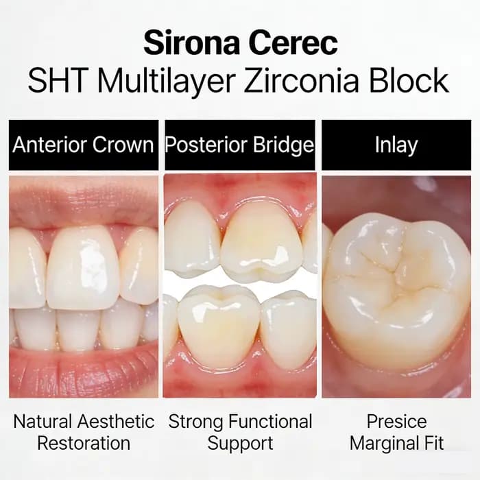 C14 A2 zircone bloc cerec multicouches dentaires CEREC haute résistance Blocs de laboratoire dentaire Cerec CAD/CAM Vita 16 teintes 98 mm pour couronnes