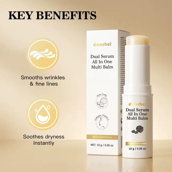 Baume à la vitamine C en stick, hydratation intense, hydratant multi-usages, crème baume à double texture, éclaircissant pour la peau, soin quotidien pour tous les types de peau