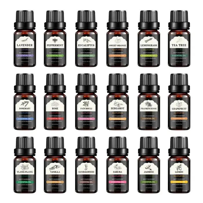 10ml/0.3fl.oz huile essentielle lavande jazmín eucalipto vanille sandalo bergamota romero citrella diffuseur arôme