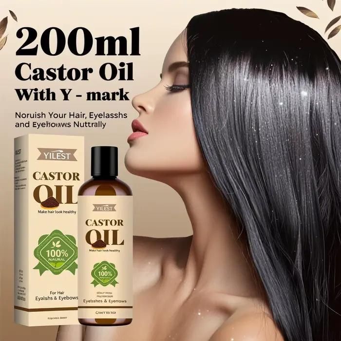 Huile de ricin 100% pure 200 ml – Pour la croissance des cheveux