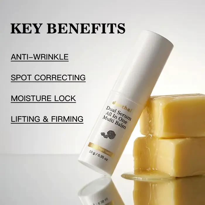 Baume à la vitamine C en stick, hydratation intense, hydratant multi-usages, crème baume à double texture, éclaircissant pour la peau, soin quotidien pour tous les types de peau