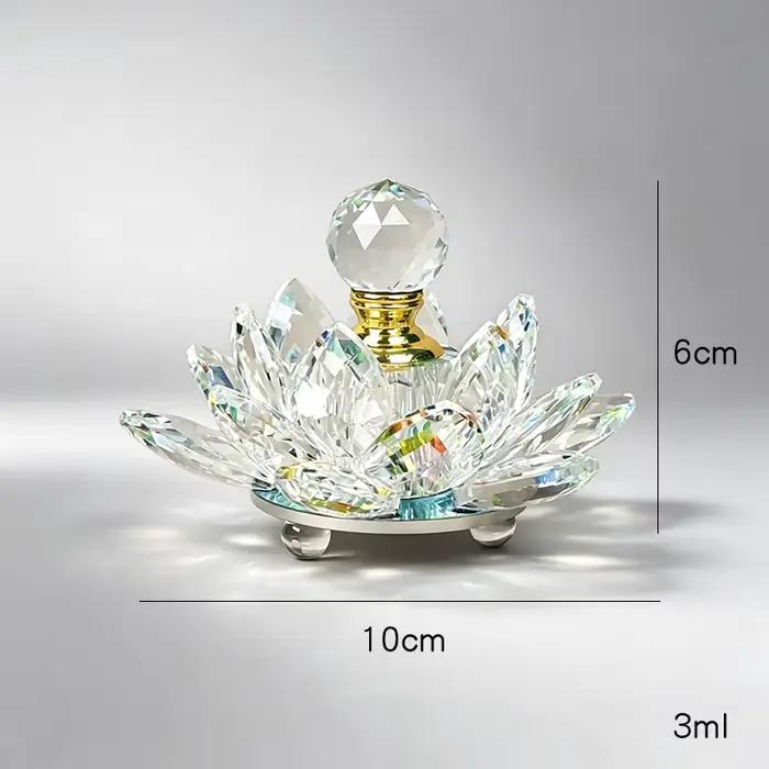 Flacon d'huile essentielle décoratif en cristal en forme de lotus