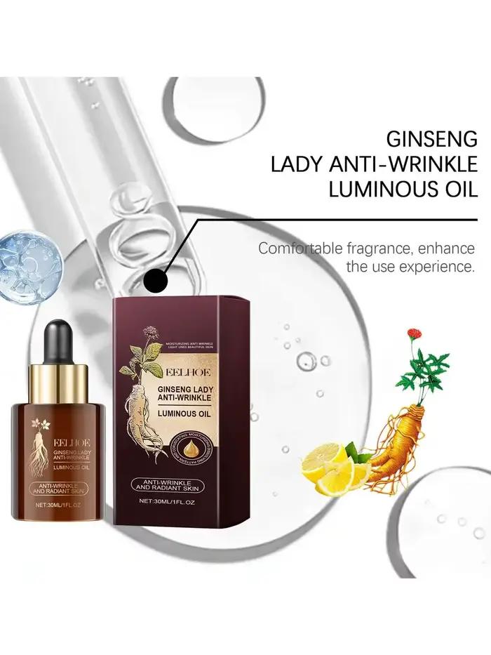 Extrait de Ginseng huile essentielle pour le visage raffermissant estompe les ridules hydratant rajeunissement de la