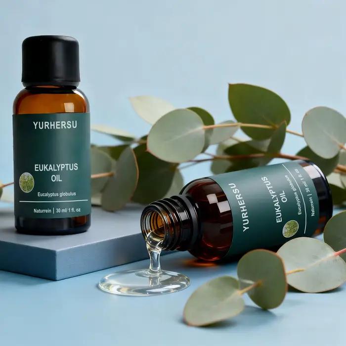 Huile d'eucalyptus naturelle 100% pure pour détente et soins de la peau et des cheveux bouteille de 30 ml relaxation soulagement du froid bien-être quotidien