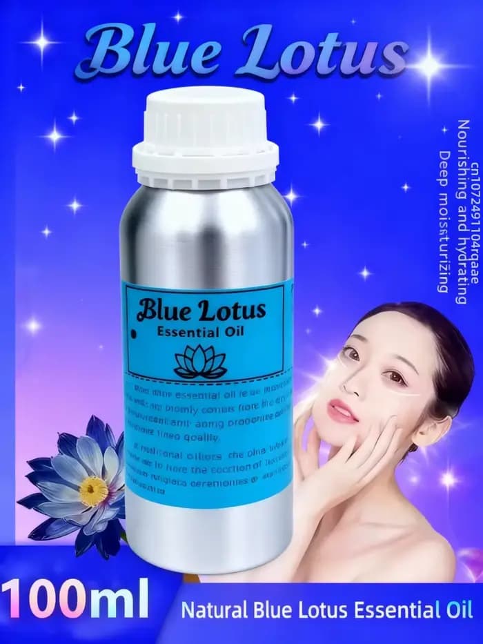 Huile de Lotus bleue naturelle 100% pure et non fendue, 20 ml/100 ml, pour diffuseur, aromathérapie, peau et fabrication de bougies, parfum domestique