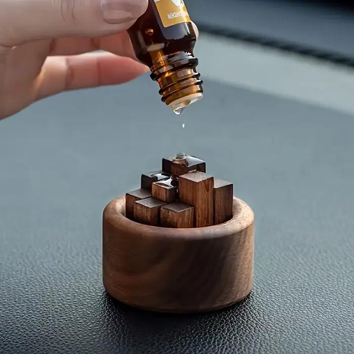 Diffuseur d'aromathérapie créatif en bois avec conteneur d'huiles essentielles