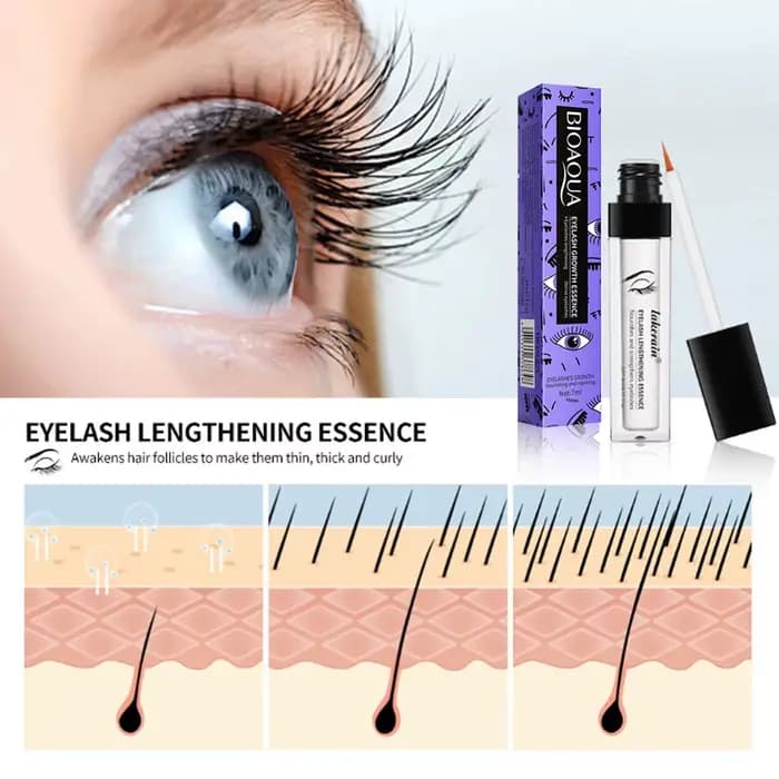 L'essence de croissance des cils contient une formule naturelle pour nourrir, renforcer et réparer l'épaisseur de la racine des cils 7 ml