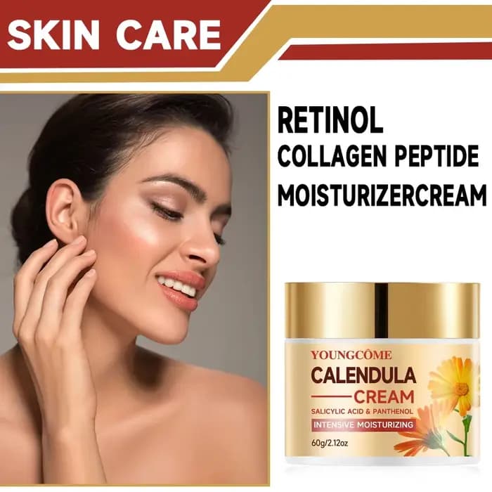 YOUNGCOME Calendula crème hydratante pour le visage et le cou Anti-âge rétrécissement des pores