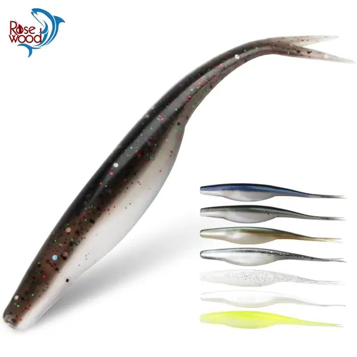 RoseWood TPR flottant Jerk appât Shad doux leurre de pêche appât de natation 4.72 "lumière fendue queue artificielle goutte tir basse attirail