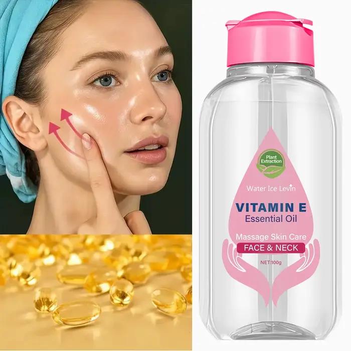 Huile essentielle de vitamine E avec niacinamide et céramide - Massage visage et cou Soins de la peau pour un ton uniforme