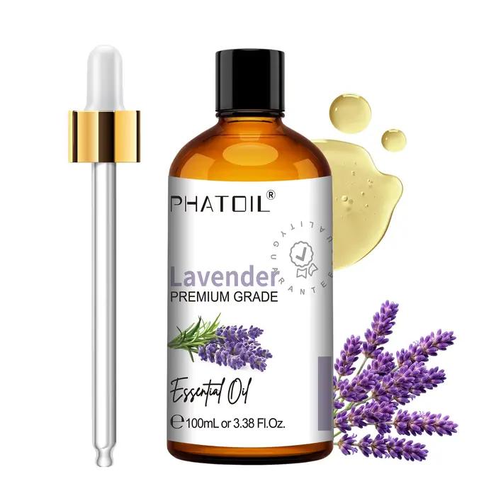 PHATOIL Huiles essentielles d'aromathérapie 100ML Eucalyptus Menthe poivrée Lavande Bois de santal Vanille