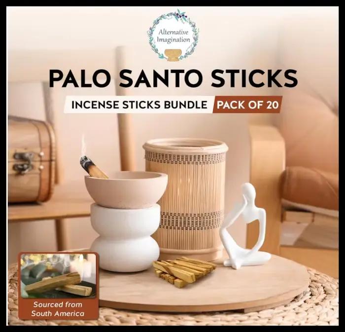 Palo Santo bâtons d'encens naturels à haut teneur en huile pour aromathérapie intérieure